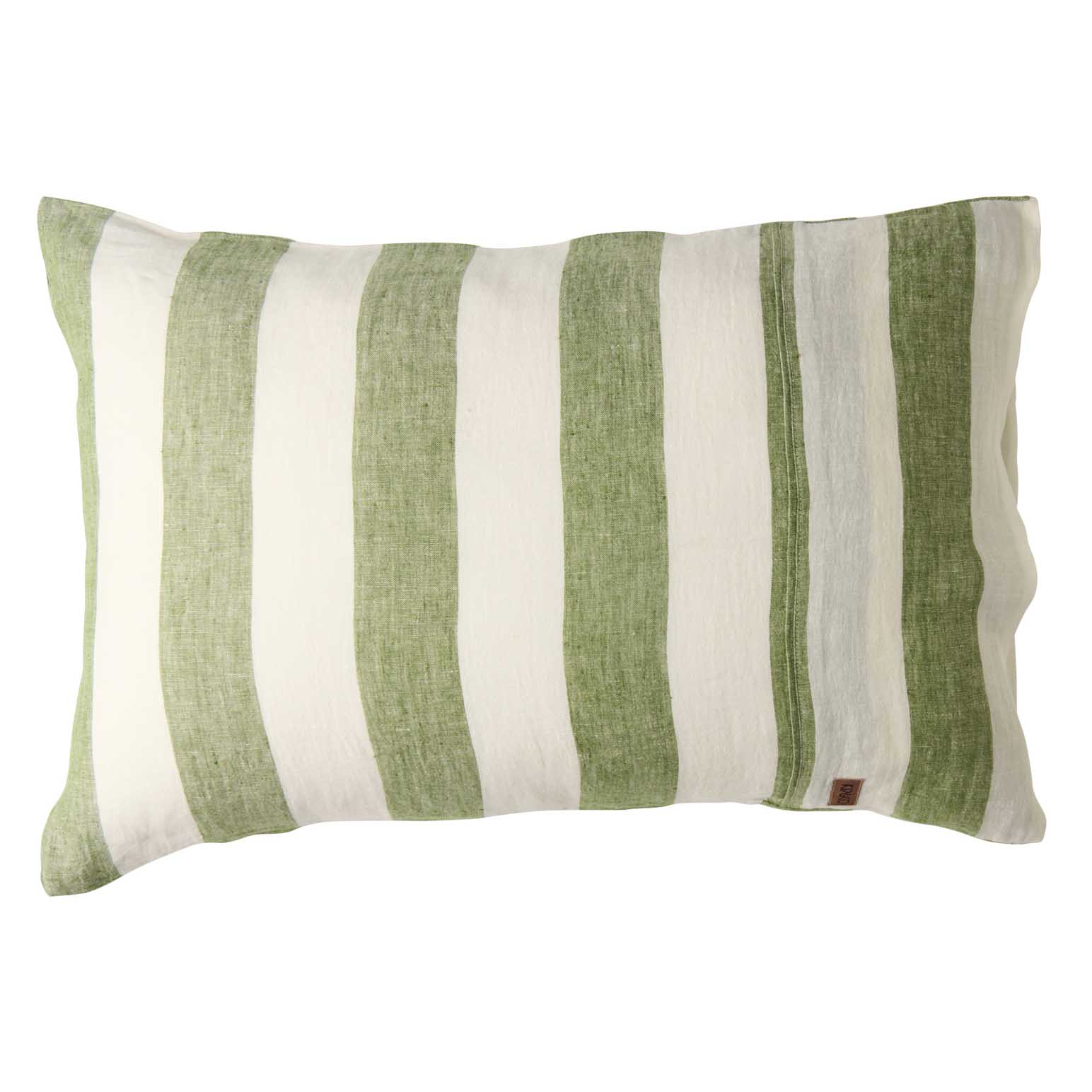 Kip&Co Moss Stripe Linen Pillowcases 2P Std Set
